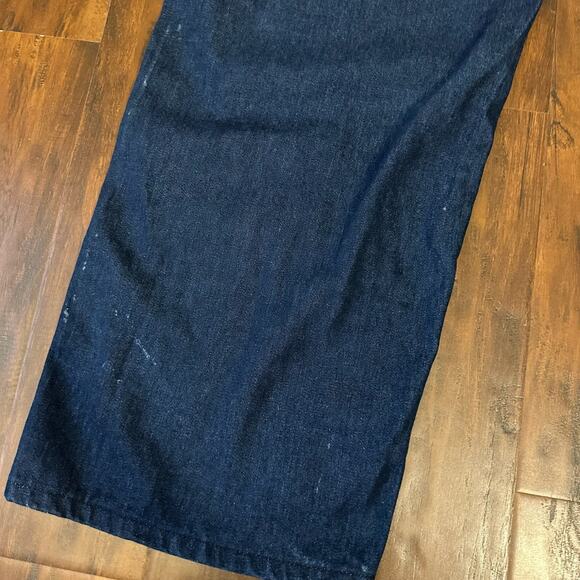 Vintage BIG MAC Square Bak Bib Overalls Blue USA Dungaree Carpenter - Picture 7 of 16